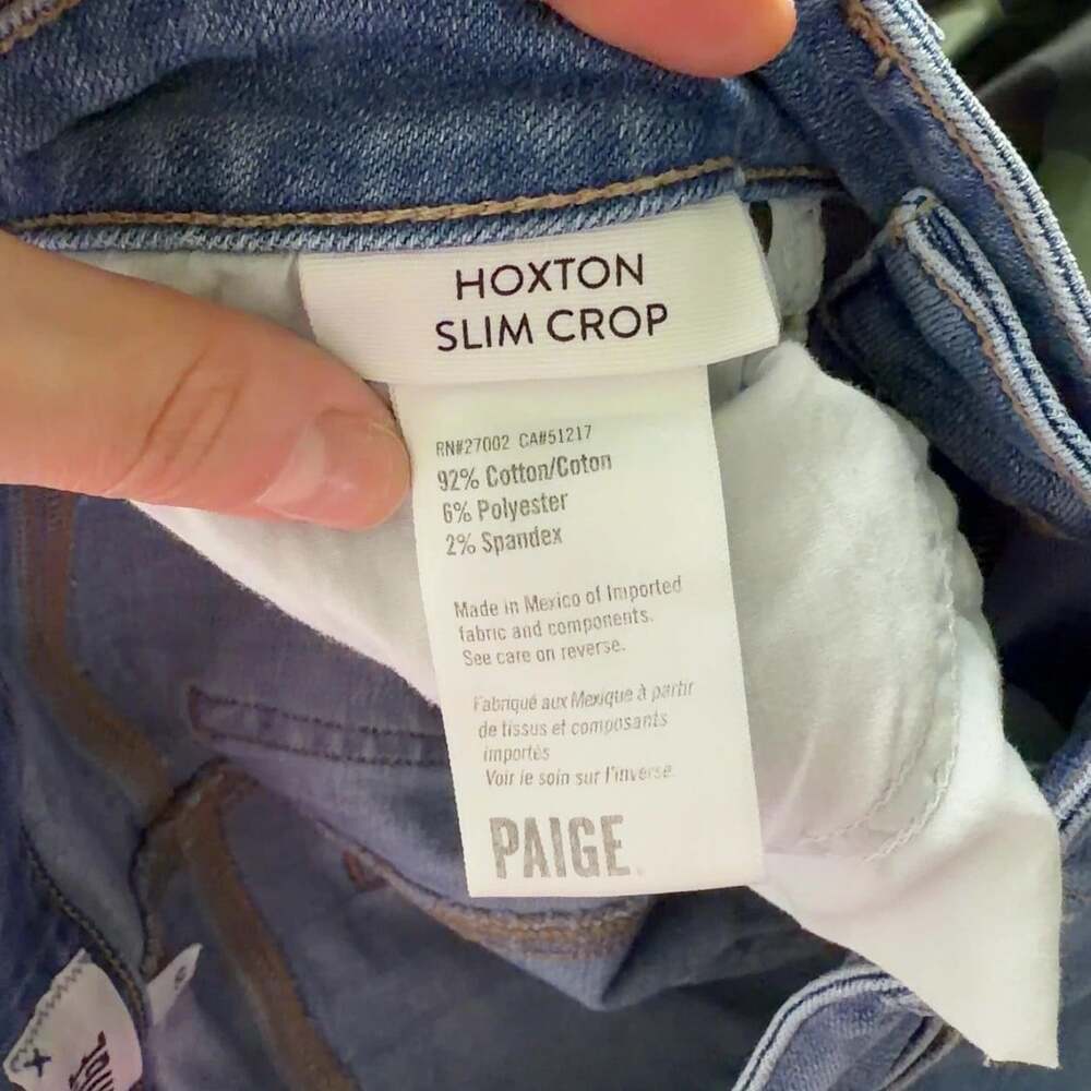 PAIGE Hoxton Slim Crop Jeans Size 29 Medium Wash Denim Women’s - Picture 5 of 7